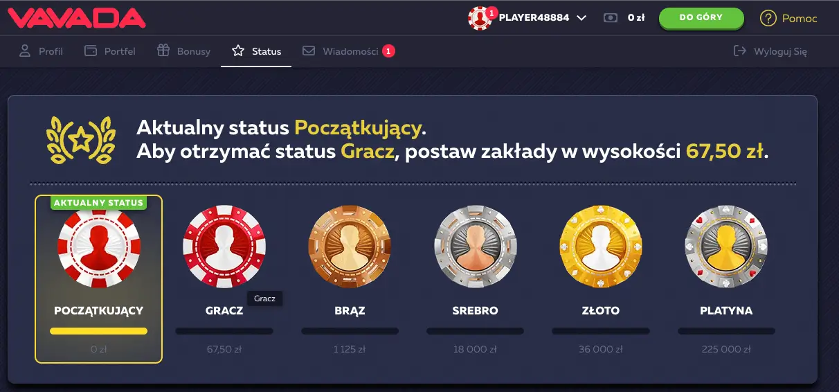 Zrzut ekranu prezentujący interfejs gier i lobby kasyna online Vavada